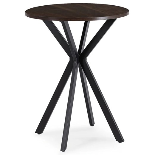 Stylowy stolik na czarnej nodze orzech + czarny 60cm L7-R17 ze sklepu Edinos.pl w kategorii Stoliki kawowe - zdjęcie 185068605