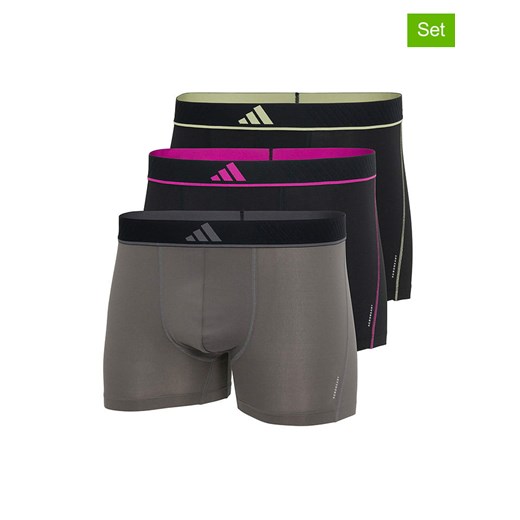adidas Bokserki (3 pary) w kolorze antracytowo-czarnym ze sklepu Limango Polska w kategorii Majtki męskie - zdjęcie 185068969
