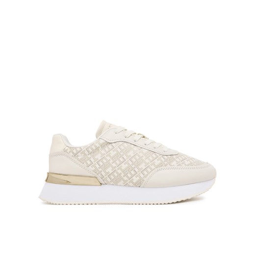 Sneakersy Tommy Hilfiger Chic Monogram Runner FW0FW09051 Écru ze sklepu eobuwie.pl w kategorii Buty sportowe damskie - zdjęcie 185069225