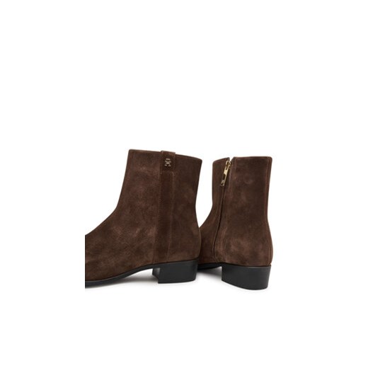 Botki Tommy Hilfiger Pointy Zip Bootie FW0FW08981 Brązowy Tommy Hilfiger 39 eobuwie.pl