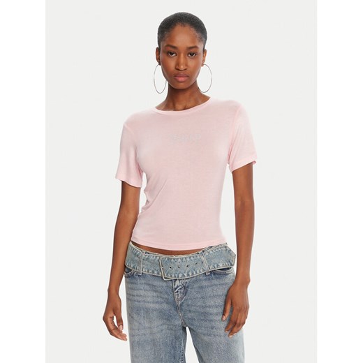Juicy Couture T-Shirt Sheer JCWCT225301 Różowy Slim Fit ze sklepu MODIVO w kategorii Bluzki damskie - zdjęcie 185070265