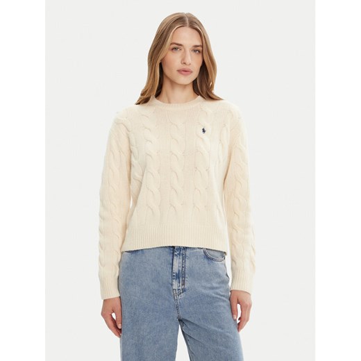 Polo Ralph Lauren Sweter 211A91216002 Écru Straight Fit ze sklepu MODIVO w kategorii Swetry damskie - zdjęcie 185070275