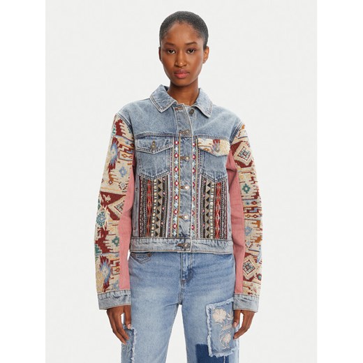 Desigual Kurtka jeansowa Boho 25WWED10 Kolorowy Regular Fit ze sklepu MODIVO w kategorii Kurtki damskie - zdjęcie 185070298