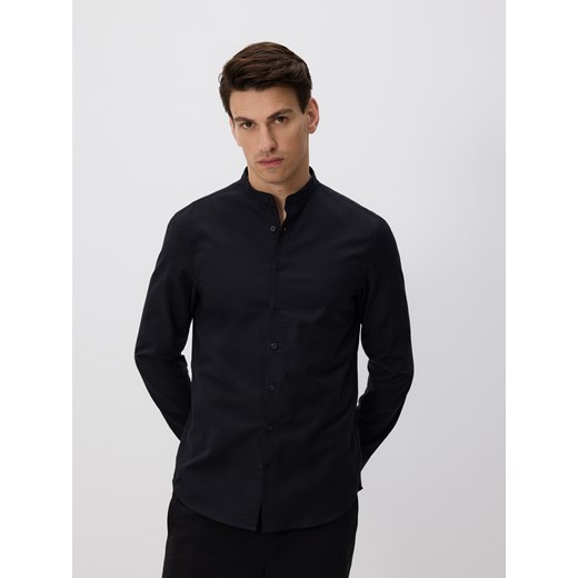 Reserved - Bawełniana koszula slim fit - czarny ze sklepu Reserved w kategorii Koszule męskie - zdjęcie 185071445