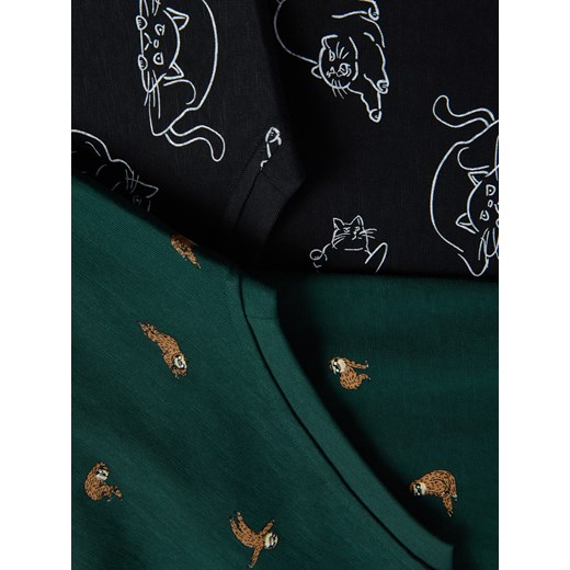 Reserved - T-shirt regular z nadrukiem - czarny Reserved XXL Reserved