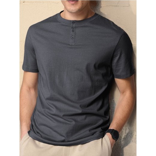 Sinsay - Koszulka henley - szary Sinsay XXL Sinsay okazyjna cena