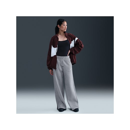 Damskie spodnie z wysokim stanem i szerokimi nogawkami Nike Sportswear Phoenix Fleece - Szary ze sklepu Nike poland w kategorii Spodnie damskie - zdjęcie 185072245