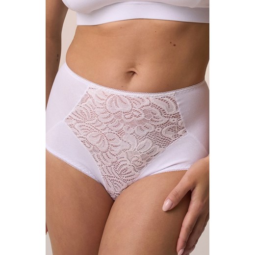 Białe majtki damskie modelujące z dodatkiem koronki 215, Kolor biały, Rozmiar 3XL, Babell ze sklepu Intymna w kategorii Majtki damskie - zdjęcie 185072636