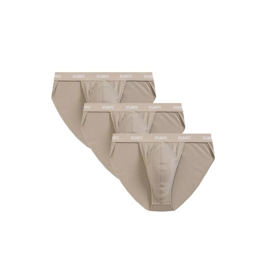 Atlantic 3-pack slipy męskie tanga 3BMP-1582-BEŻOWY, Kolor beżowy, Rozmiar S, ATLANTIC ze sklepu Intymna w kategorii Majtki męskie - zdjęcie 185073736
