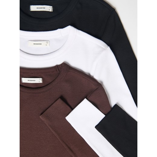 Reserved - Longsleeve z modalem - ciemnobrązowy Reserved XL Reserved