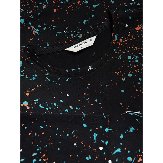 Reserved - T-shirt regular z nadrukiem allover - czarny Reserved XXL Reserved