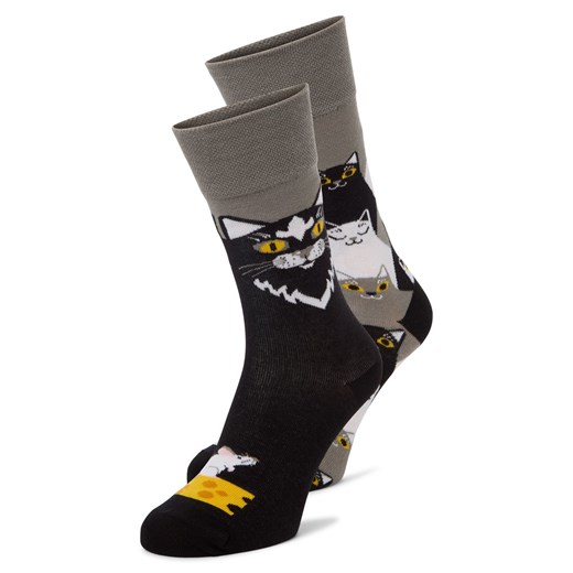 Many Mornings Skarpety - Black Cat Mężczyźni drobna dzianina czarny wzorzysty ze sklepu vangraaf w kategorii Skarpetki męskie - zdjęcie 185075226