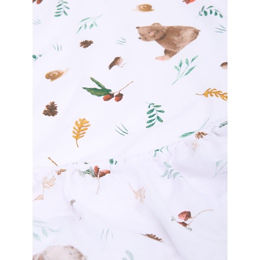 Sinsay - Prześcieradło z gumką w leśny wzór - biały Sinsay One Size Sinsay