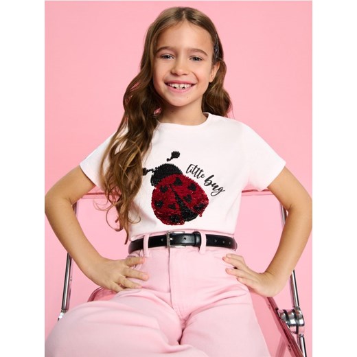 Sinsay - Koszulka z nadrukiem - różowy ze sklepu Sinsay w kategorii Bluzki dziewczęce - zdjęcie 185080079