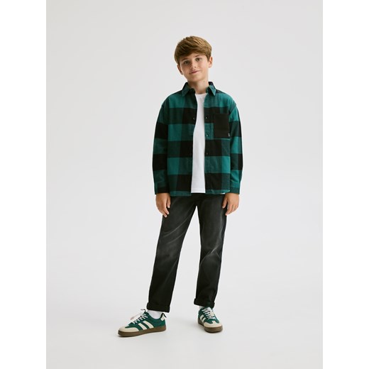 Reserved - Bawełniana koszula w kratę - zielony Reserved 152 (11 lat) Reserved