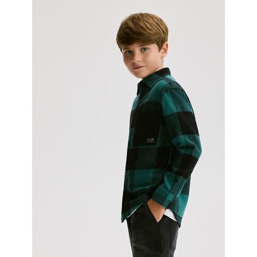 Reserved - Bawełniana koszula w kratę - zielony Reserved 122 (6-7 lat) Reserved