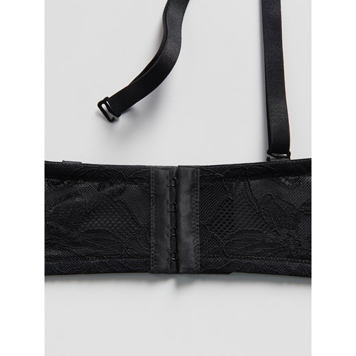 Reserved - Biustonosz push up z koronką - czarny Reserved S Reserved