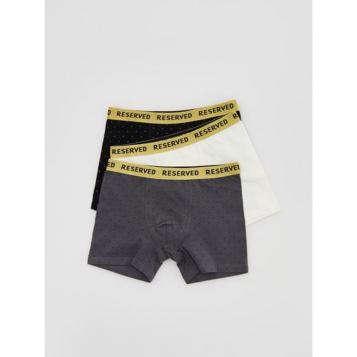 Reserved - Bawełniane bokserki 3 pack - ciemnoszary ze sklepu Reserved w kategorii Majtki dziecięce - zdjęcie 185083229