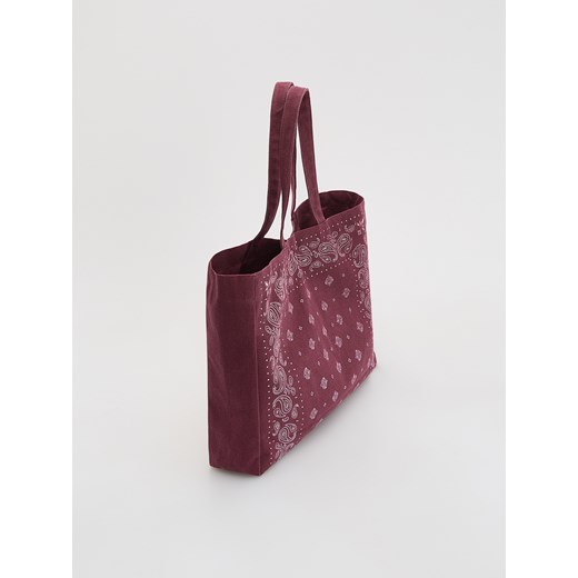 Reserved - Płócienna torebka shopper - bordowy Reserved ONE SIZE Reserved