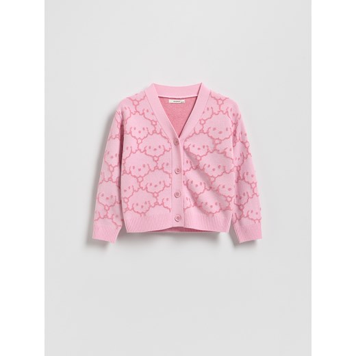 Reserved - Kardigan we wzory - różowy Reserved 86 (12-18 m.) Reserved
