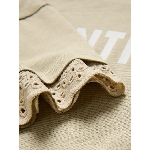 Reserved - Krótki t-shirt z nadrukiem - oliwkowy Reserved 146 (10 lat) Reserved