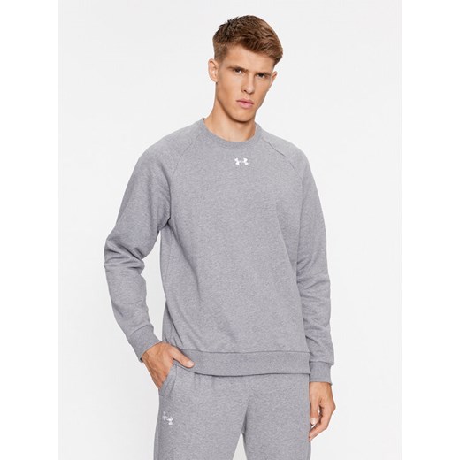 Under Armour Bluza Ua Rival Fleece Crew 1379755 Szary Loose Fit ze sklepu MODIVO w kategorii Bluzy męskie - zdjęcie 185083799