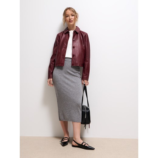 Mohito - Wełniana szara spódnica - szary Mohito XL Mohito