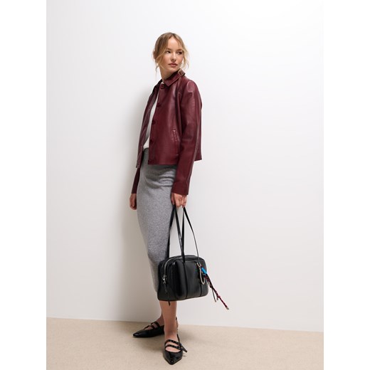 Mohito - Wełniana szara spódnica - szary Mohito L Mohito