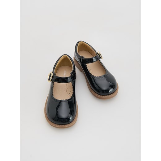 Reserved - Loafersy z imitacji skóry - czarny ze sklepu Reserved w kategorii Balerinki dziecięce - zdjęcie 185085046