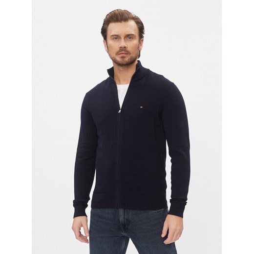Tommy Hilfiger Kardigan MW0MW28050 Granatowy Regular Fit ze sklepu MODIVO w kategorii Swetry męskie - zdjęcie 185085499
