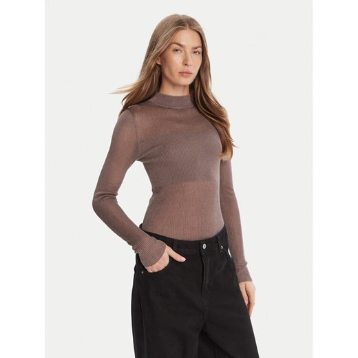 HUGO Sweter Slumy_B 50543045 Beżowy Slim Fit ze sklepu MODIVO w kategorii Swetry damskie - zdjęcie 185085508