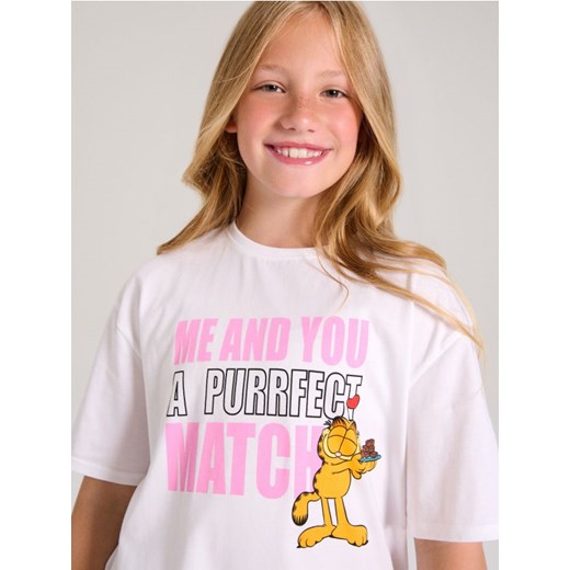 Sinsay - Koszulka Garfield - biały ze sklepu Sinsay w kategorii Bluzki dziewczęce - zdjęcie 185087197
