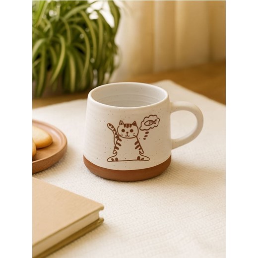 Sinsay - Nakrapiany kubek z motywem kota - biały ze sklepu Sinsay w kategorii Kubki - zdjęcie 185132616