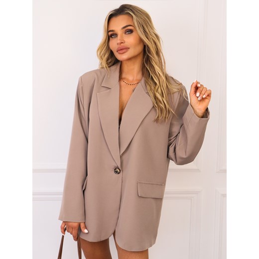 MARYNARKA OVERSIZE ZAPINANA NA GUZIKI- FANGO ze sklepu olika.com.pl w kategorii Marynarki damskie - zdjęcie 185136507
