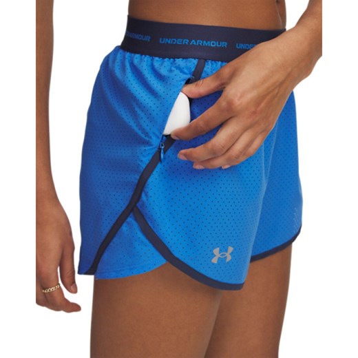 Damskie spodenki do biegania Under Armour UA Fly By 3\'\' Novelty Short - niebieskie ze sklepu Sportstylestory.com w kategorii Szorty - zdjęcie 185137506