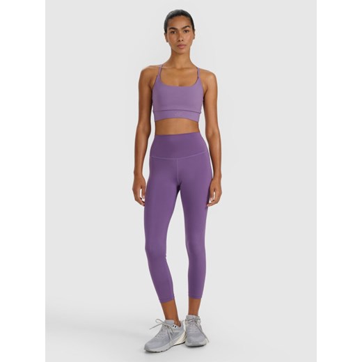 Damskie legginsy treningowe 7/8 4F 4FWAW25TFTIF361 - fioletowe ze sklepu Sportstylestory.com w kategorii Spodnie damskie - zdjęcie 185137728
