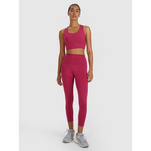 Damskie legginsy treningowe 7/8 4F 4FWAW25TFTIF361 - czerwone ze sklepu Sportstylestory.com w kategorii Spodnie damskie - zdjęcie 185137736