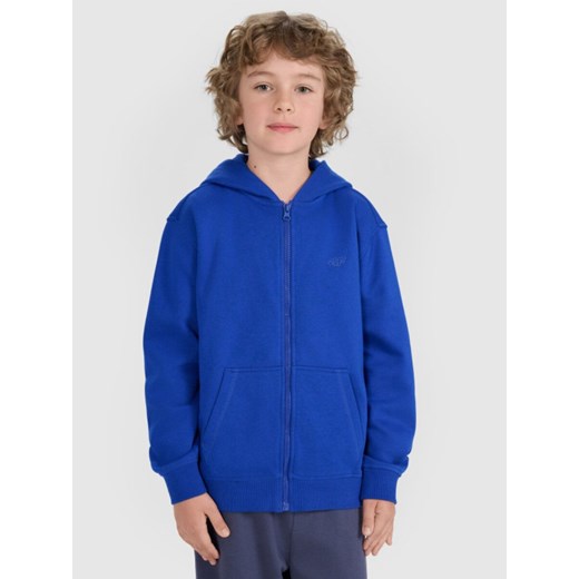 Chłopięca bluza rozpinana z kapturem 4F 4FJRAW25TSWSM2488 - niebieska ze sklepu Sportstylestory.com w kategorii Bluzy chłopięce - zdjęcie 185137925