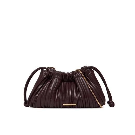 Torebka Calvin Klein Plisse Mini Drawstring Bag LV04F3077G Bordowy ze sklepu eobuwie.pl w kategorii Listonoszki - zdjęcie 185138108