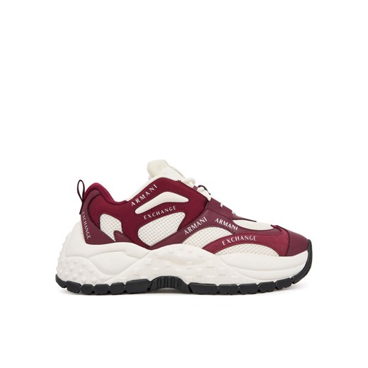 Sneakersy Armani Exchange XDX120 XV708 MZ134 Bordowy ze sklepu eobuwie.pl w kategorii Buty sportowe damskie - zdjęcie 185138128