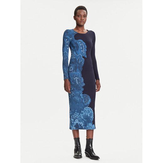 Desigual Sukienka codzienna Limbani 25WWVK31 Granatowy Slim Fit ze sklepu MODIVO w kategorii Sukienki - zdjęcie 185138867