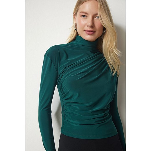 Happiness Istanbul Bluzka w kolorze ciemnozielonym Happiness Istanbul 36 Limango Polska wyprzedaż