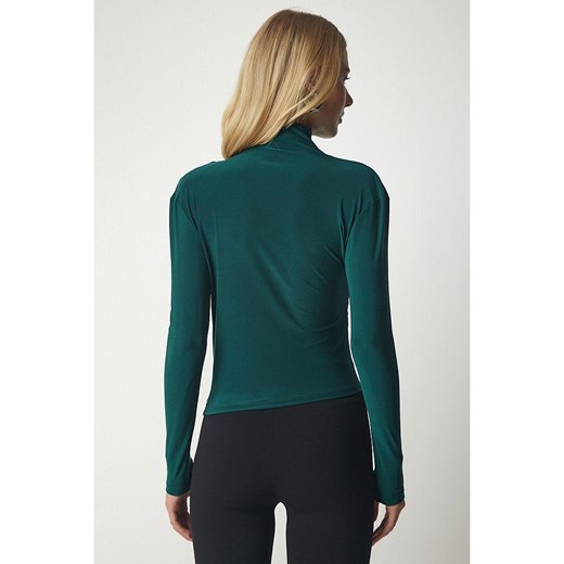 Happiness Istanbul Bluzka w kolorze ciemnozielonym Happiness Istanbul 36 Limango Polska okazja