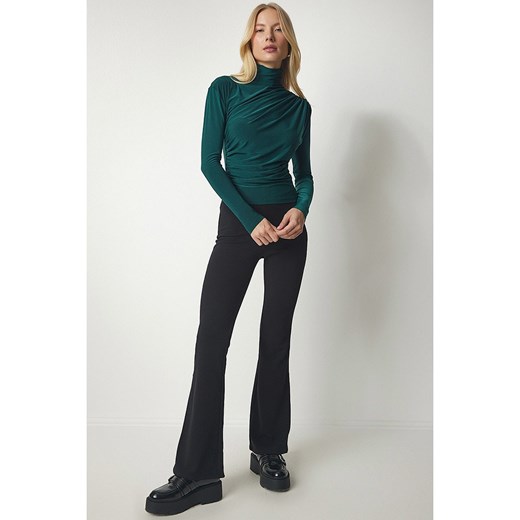Happiness Istanbul Bluzka w kolorze ciemnozielonym Happiness Istanbul 36 okazja Limango Polska