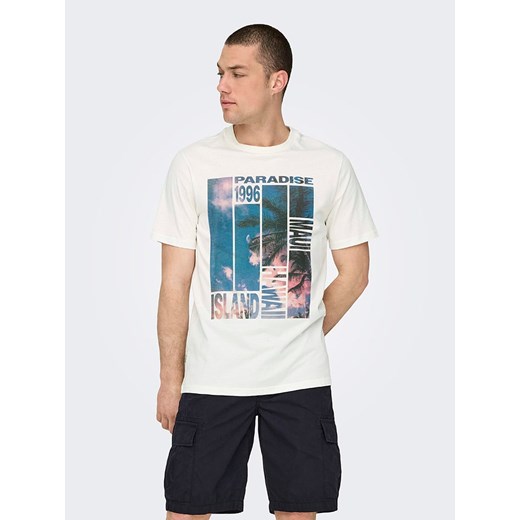 ONLY &amp; SONS Koszulka w kolorze białym ze sklepu Limango Polska w kategorii T-shirty męskie - zdjęcie 185140026
