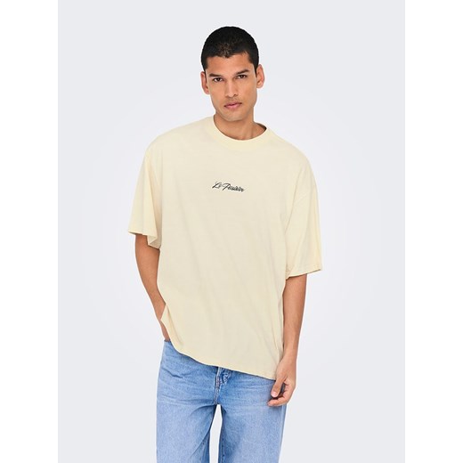 ONLY &amp; SONS Koszulka w kolorze beżowym ze sklepu Limango Polska w kategorii T-shirty męskie - zdjęcie 185140065