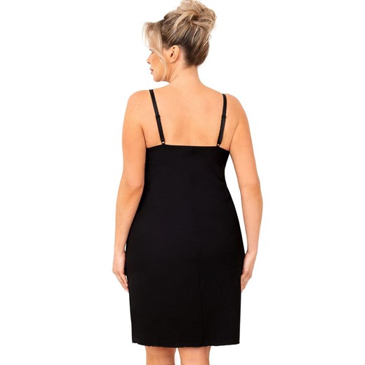 Czarna koszula nocna na ramiączka plus size Sylvia, Kolor czarny, Rozmiar 3XL, Donna ze sklepu Intymna w kategorii Koszule nocne - zdjęcie 185141277