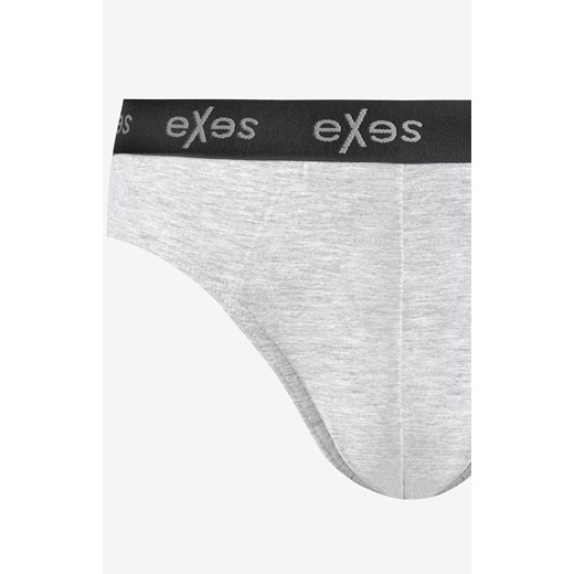 Slipy męskie bawełniane z elastycznym pasem szare EXSL102ME, Kolor szary, Rozmiar S, EXES ze sklepu Intymna w kategorii Majtki męskie - zdjęcie 185141297