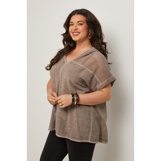 Curvy Lady Bluzka w kolorze jasnobrązowym Curvy Lady 40/42 wyprzedaż Limango Polska
