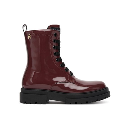Tommy Hilfiger Trapery Lace-Up Bootie T4A5-34025-0775 S Bordowy ze sklepu MODIVO w kategorii Buty zimowe dziecięce - zdjęcie 185353727
